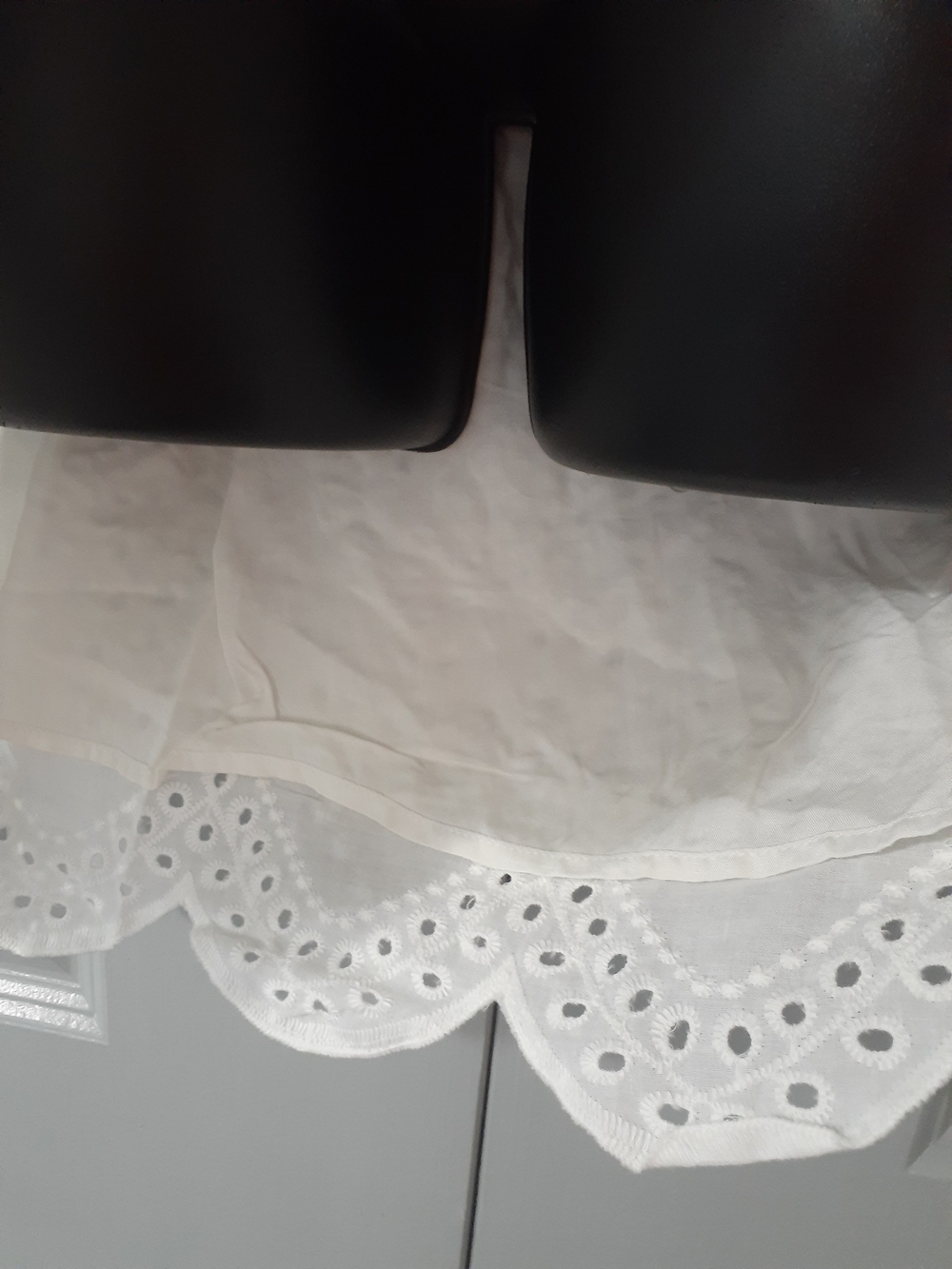 Main Strip White Eyelet Shirt Mini Dress with Tie Waist - Picture 5 of 6